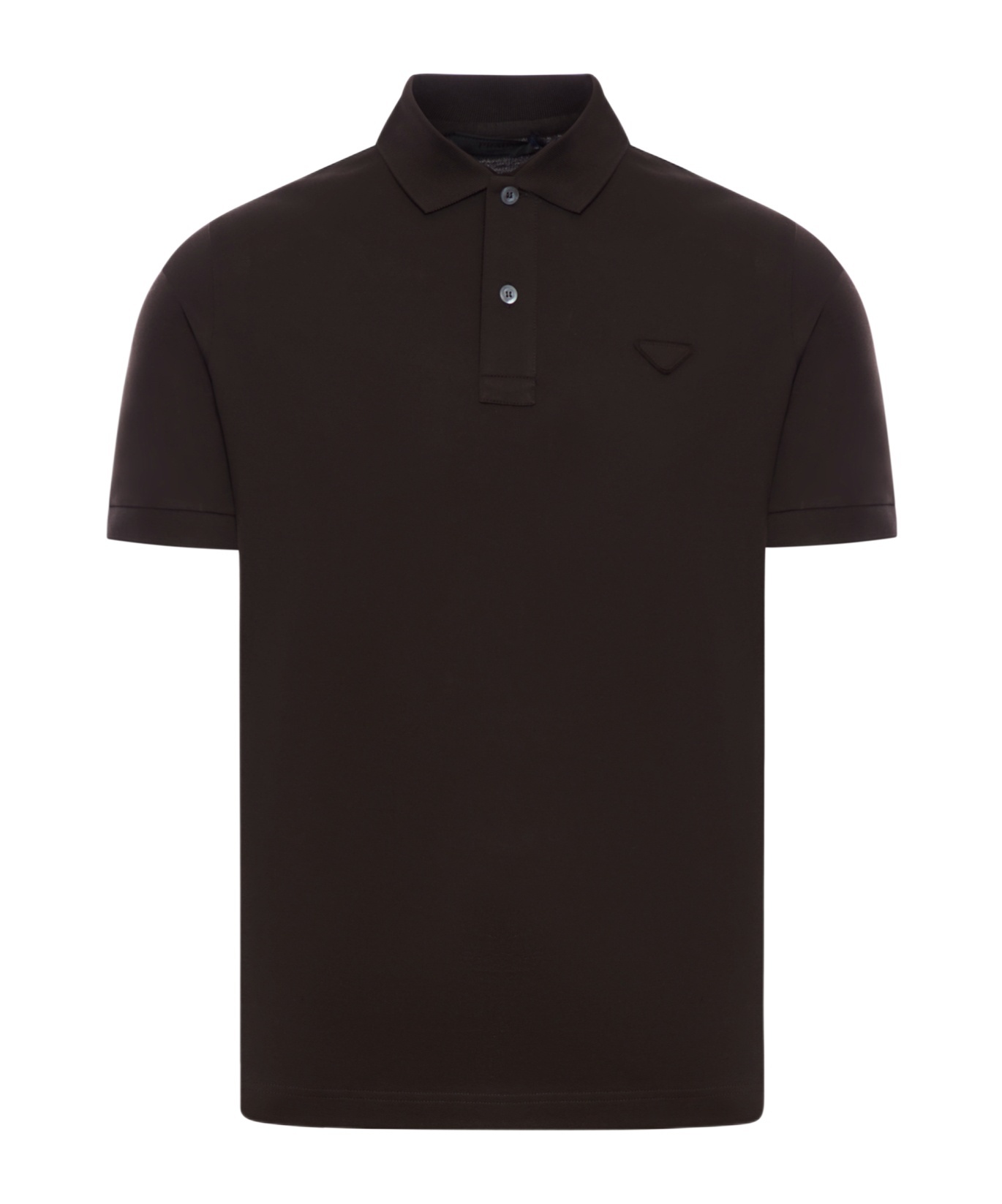 Shop Prada Piqué Polo Shirt In Black