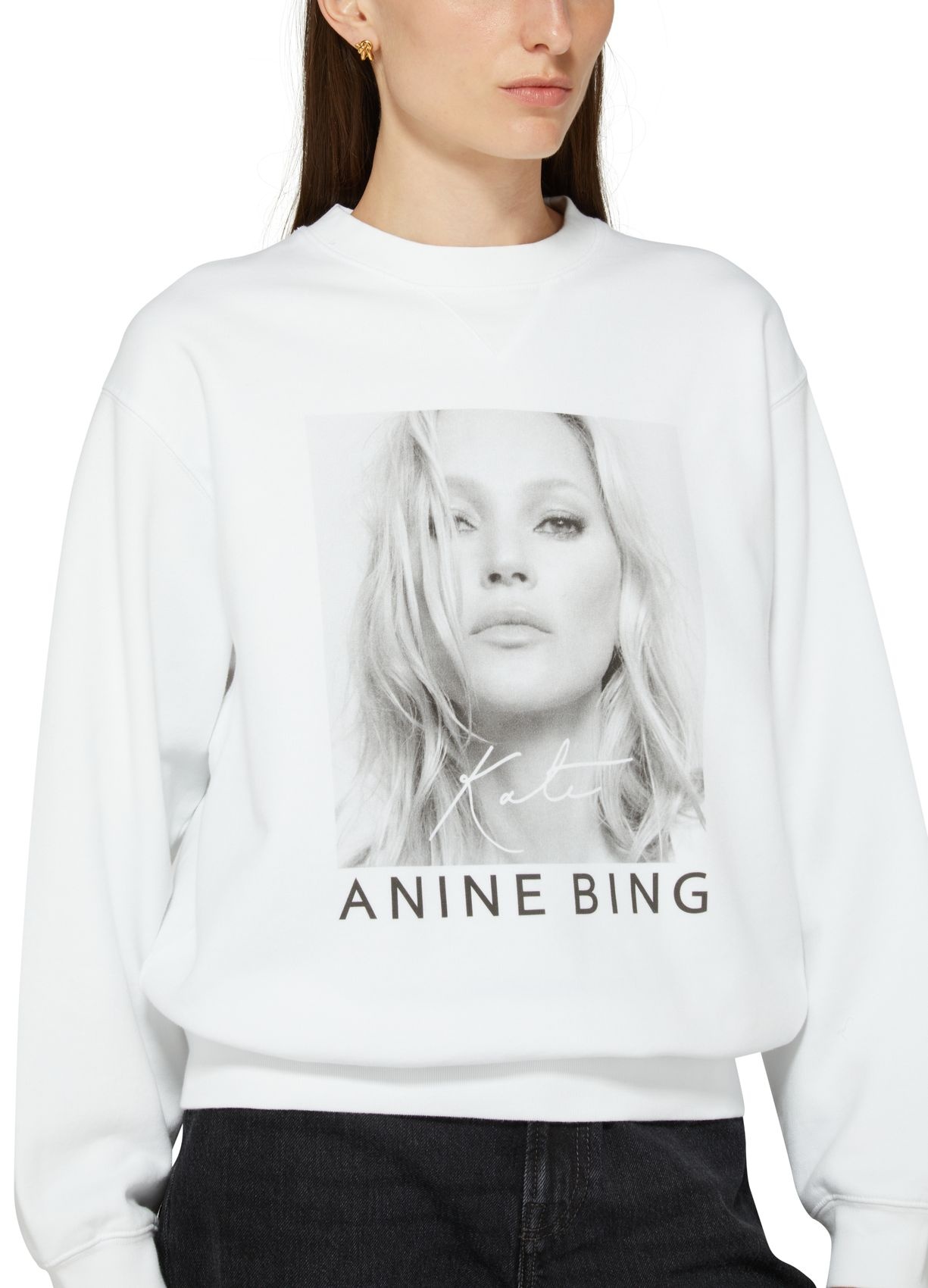 Shop Anine Bing Ramona Round-neck Sweater In White