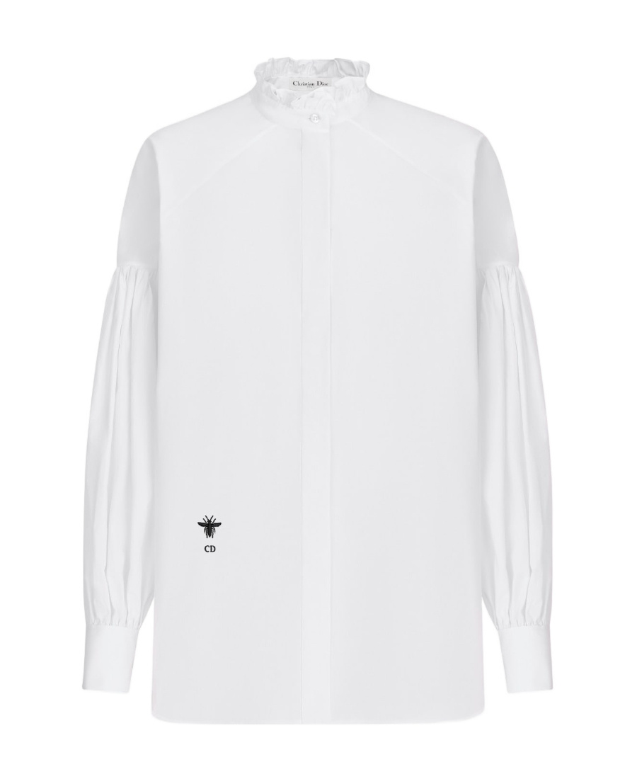 Dior Button Long-sleeved Shirt In White