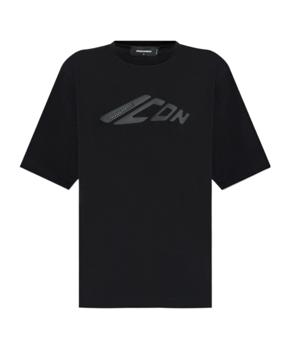 Dsquared2 Printed Cotton Jersey T-shirt In Black