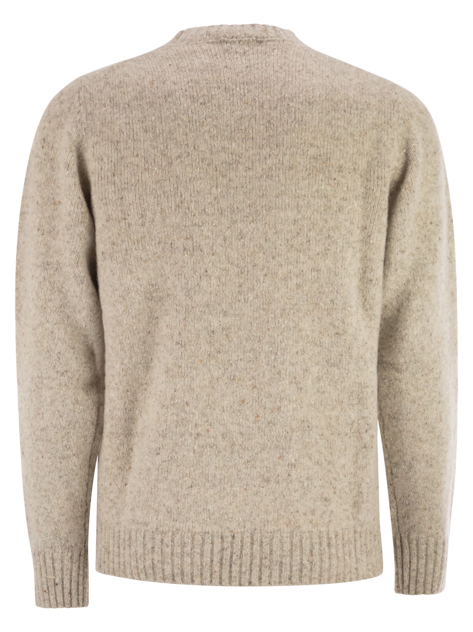 Peserico Long Sleeve Ribbed Sweater In Neutral
