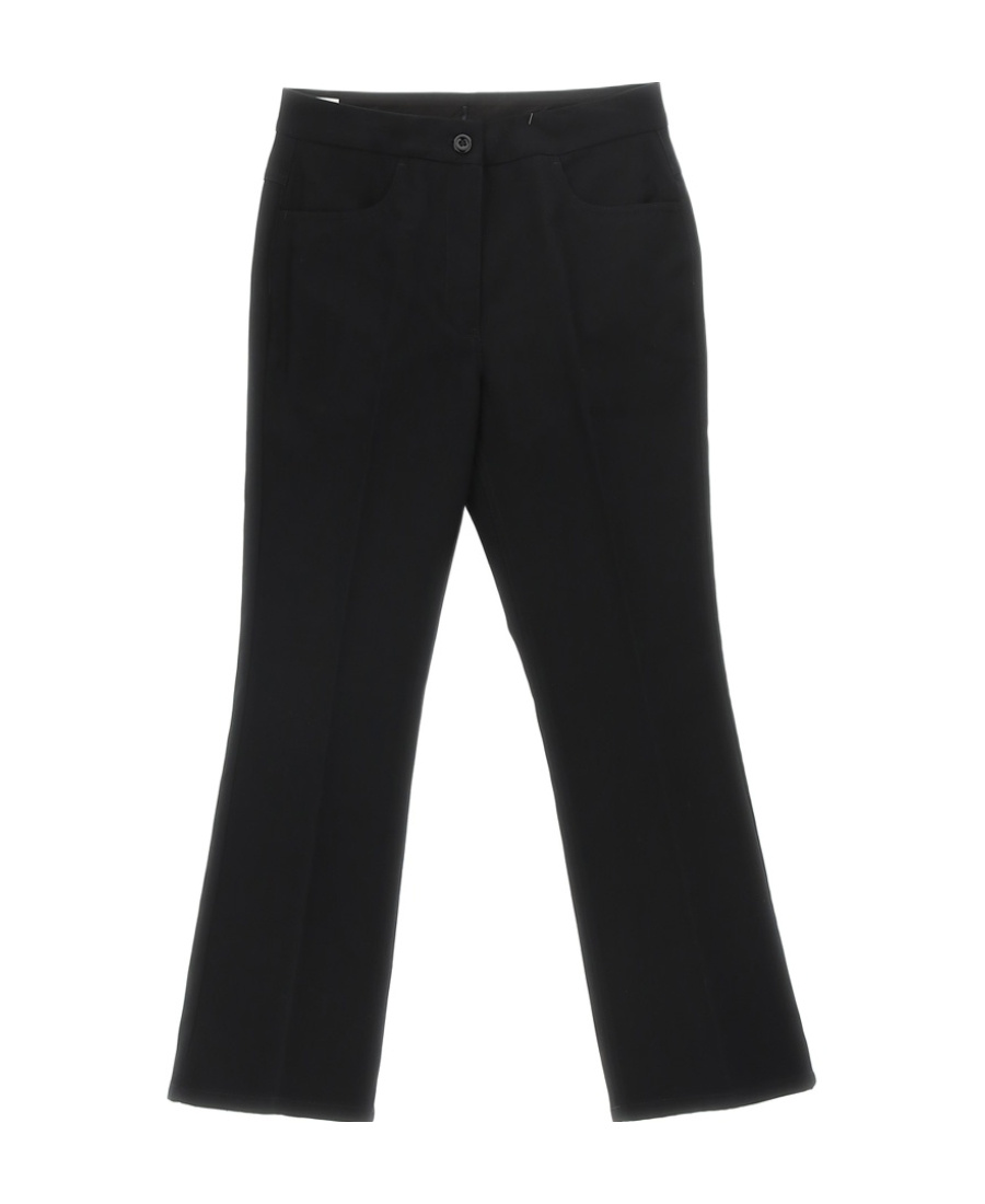 Jil Sander Pressed-crease Flared Cropped Trousers In Black