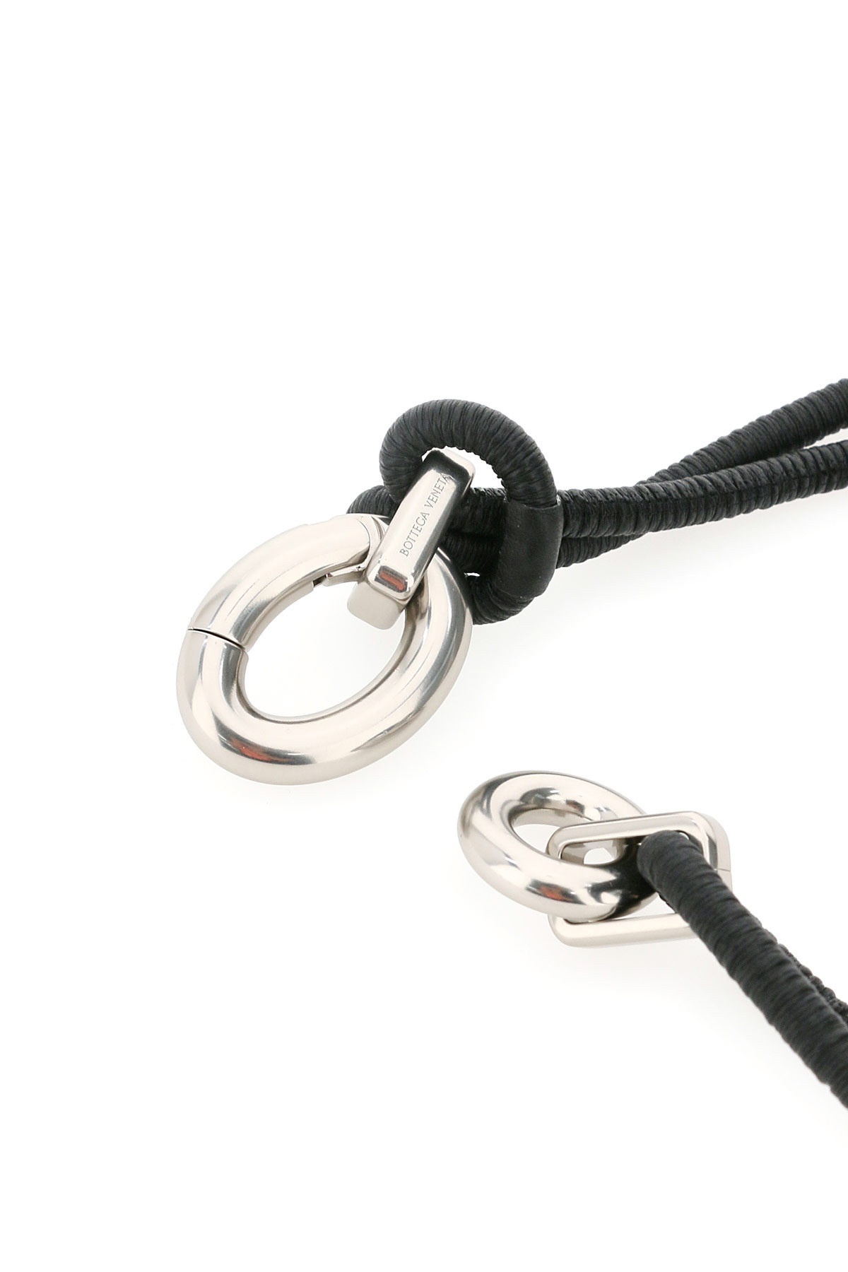 Bottega Veneta Cord Leather Belt In Black