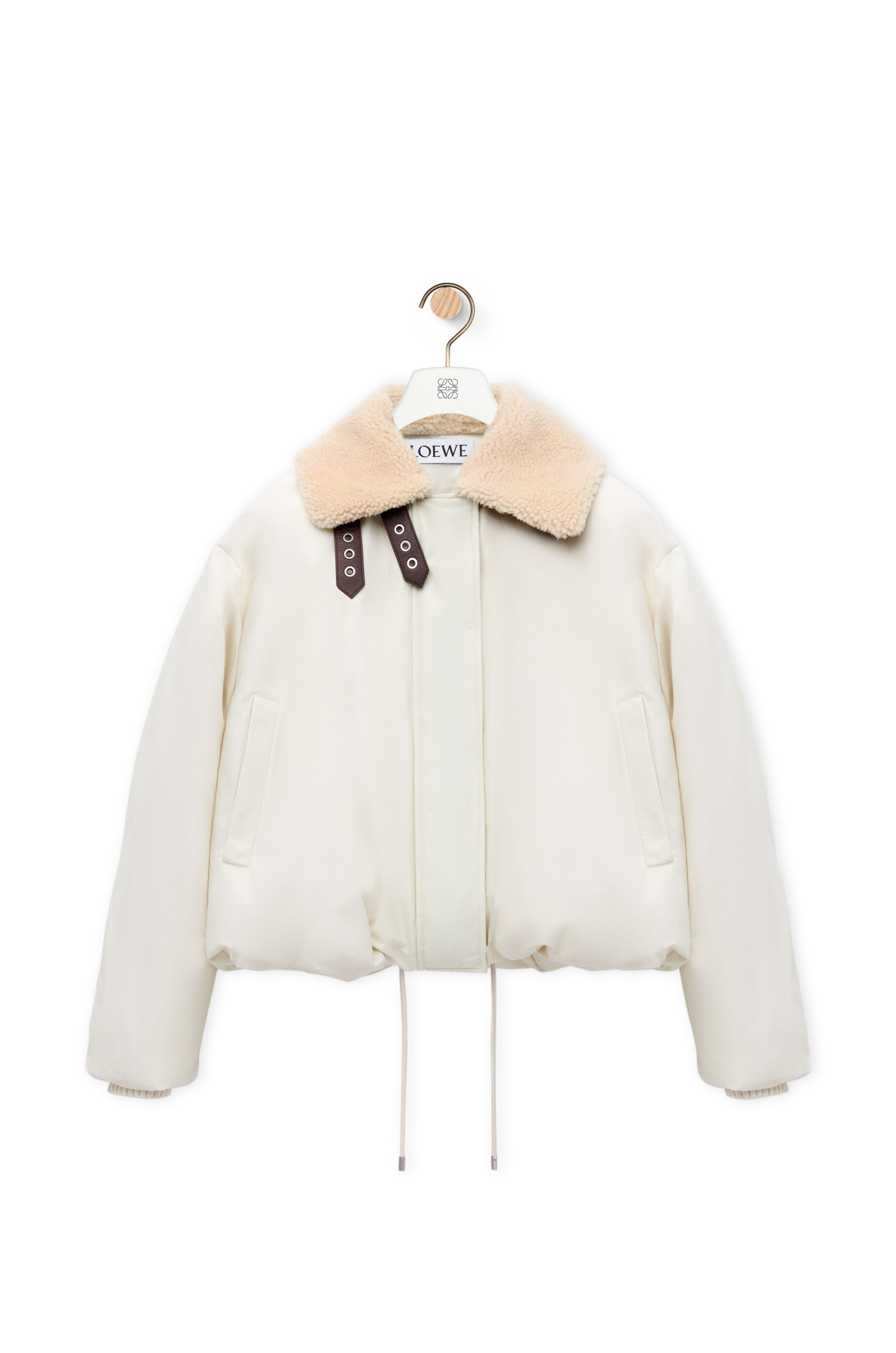Shop Loewe Puffer Jacket In Technical Cotton Blend In White
