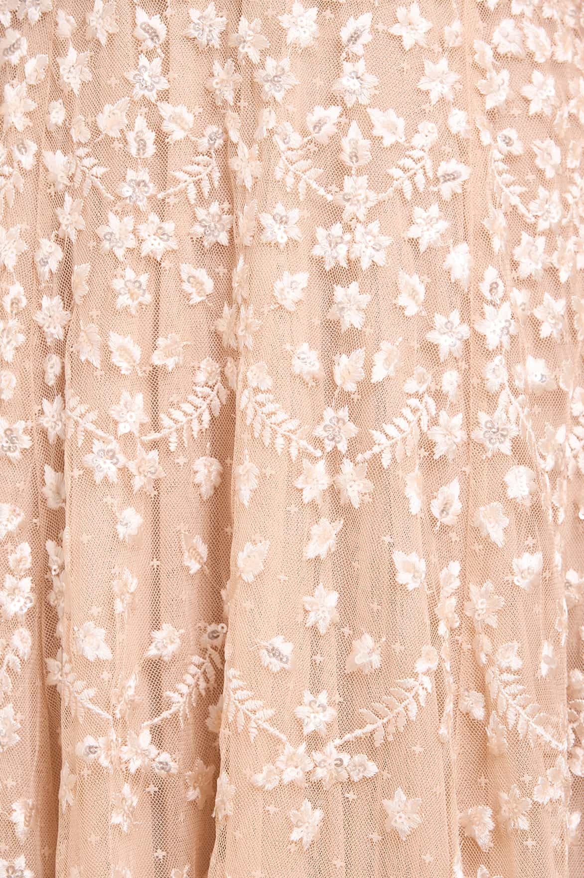 Needle & Thread Clover Cape Sleeve Ankle Gown In Gold