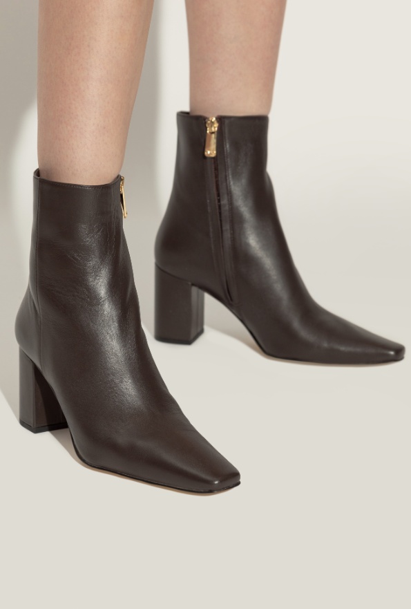 Michael Michael Kors 75mm Elise Leather Boots In Brown