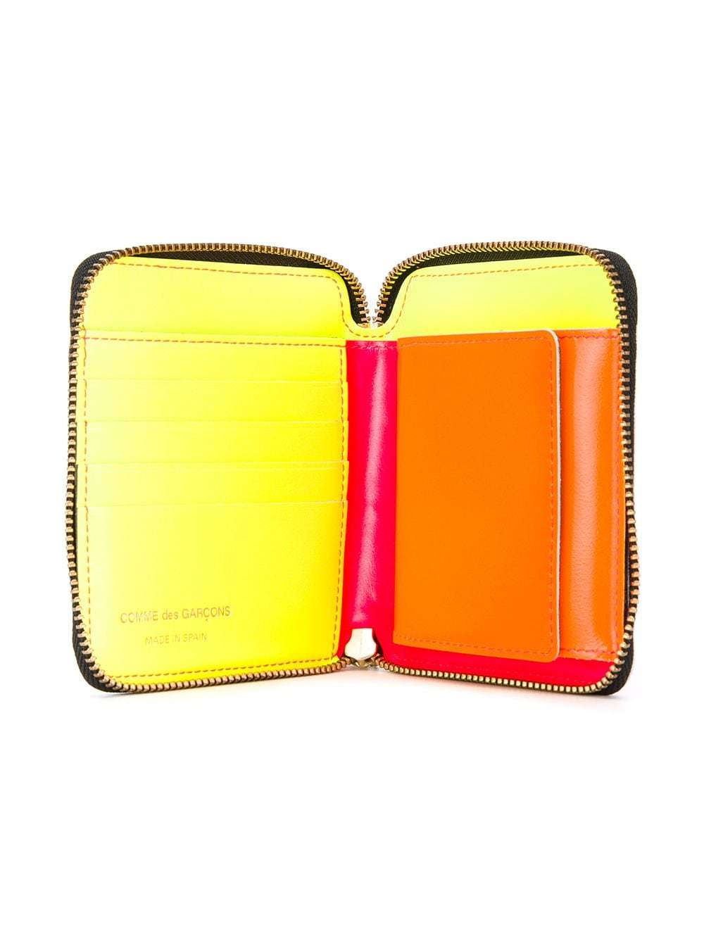 Comme Des Garçons Wallet Colour-block Panelled Zip-up Wallet In Pink