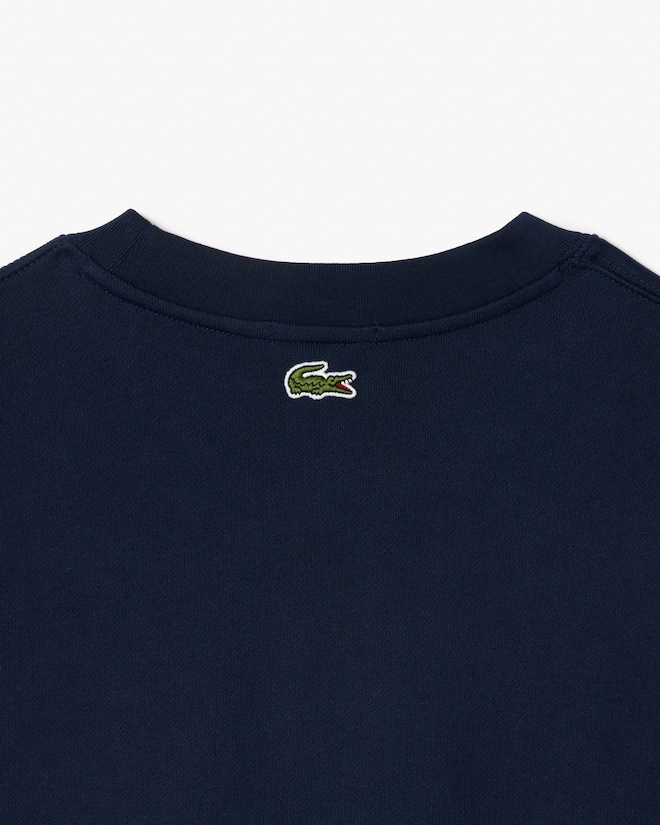 Lacoste Logo Crew Neck Sweatshirt In Black