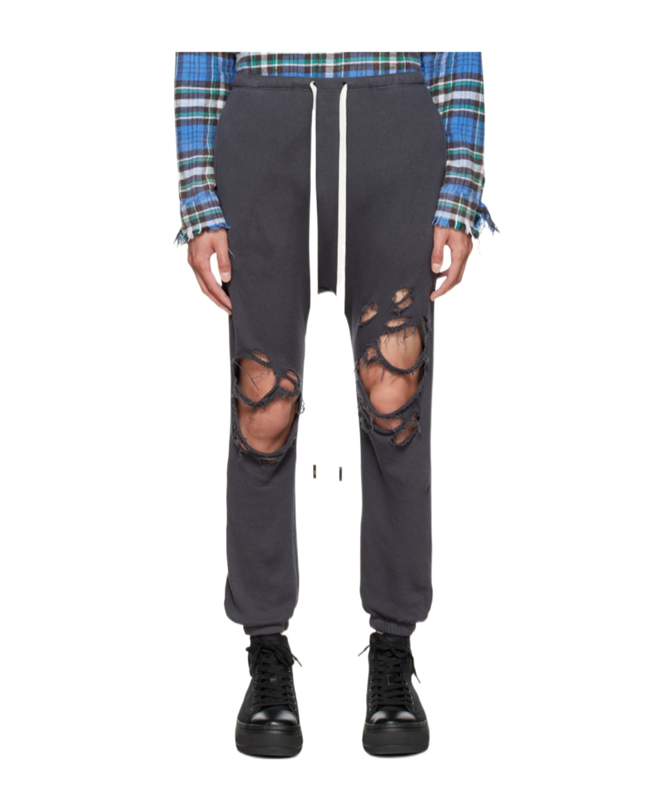 R13 Make Old Effect Casual Pants In Black