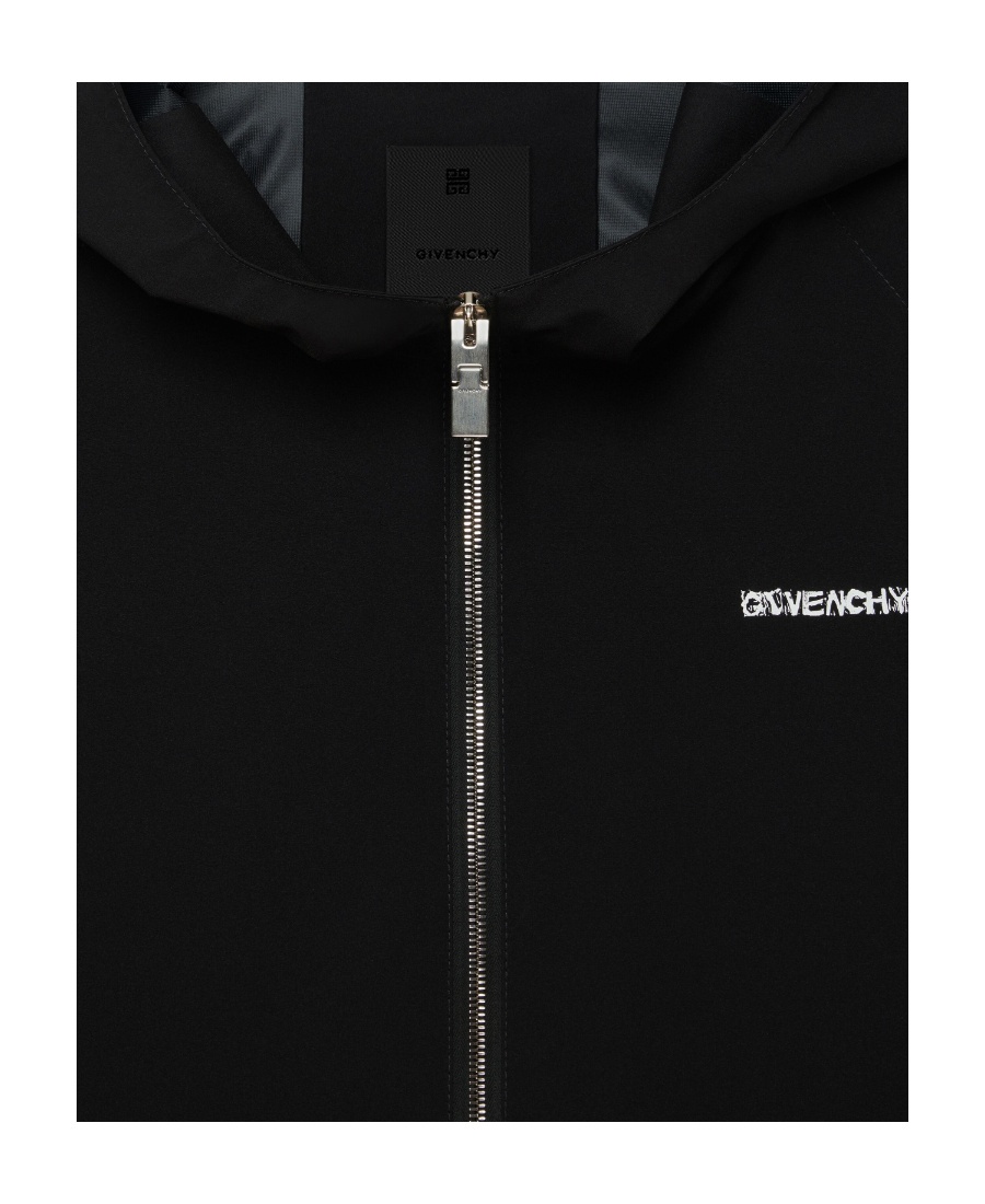 Givenchy Graphic-print Hooded Jacket In Black