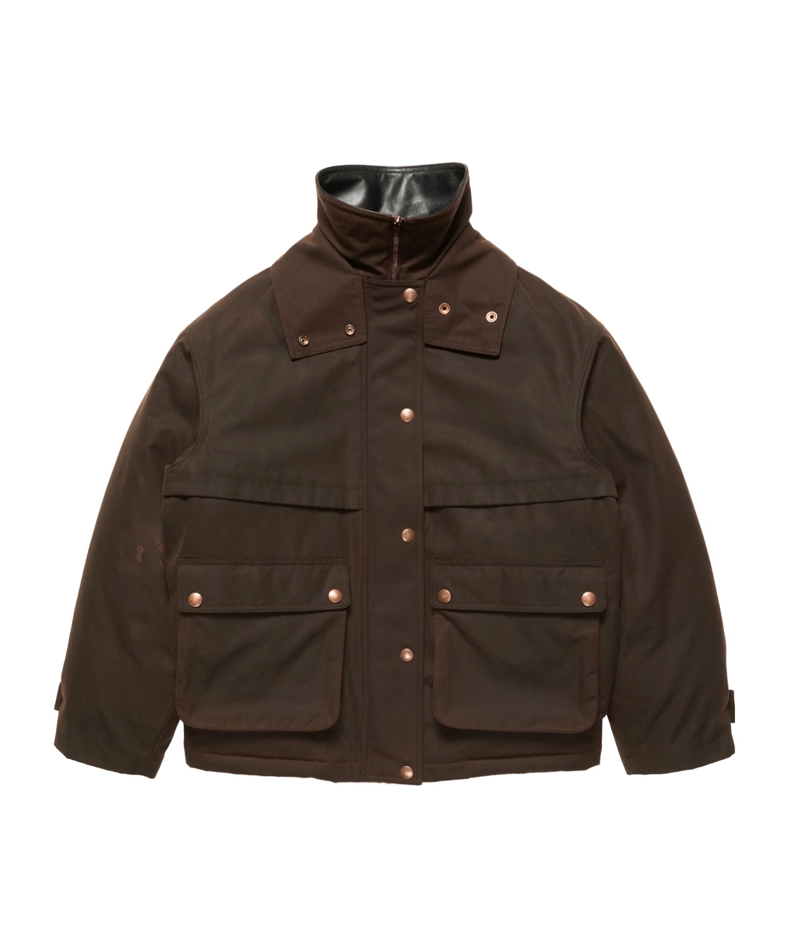 Acne Studios Long-sleeved Down Jacket In Dark Brown