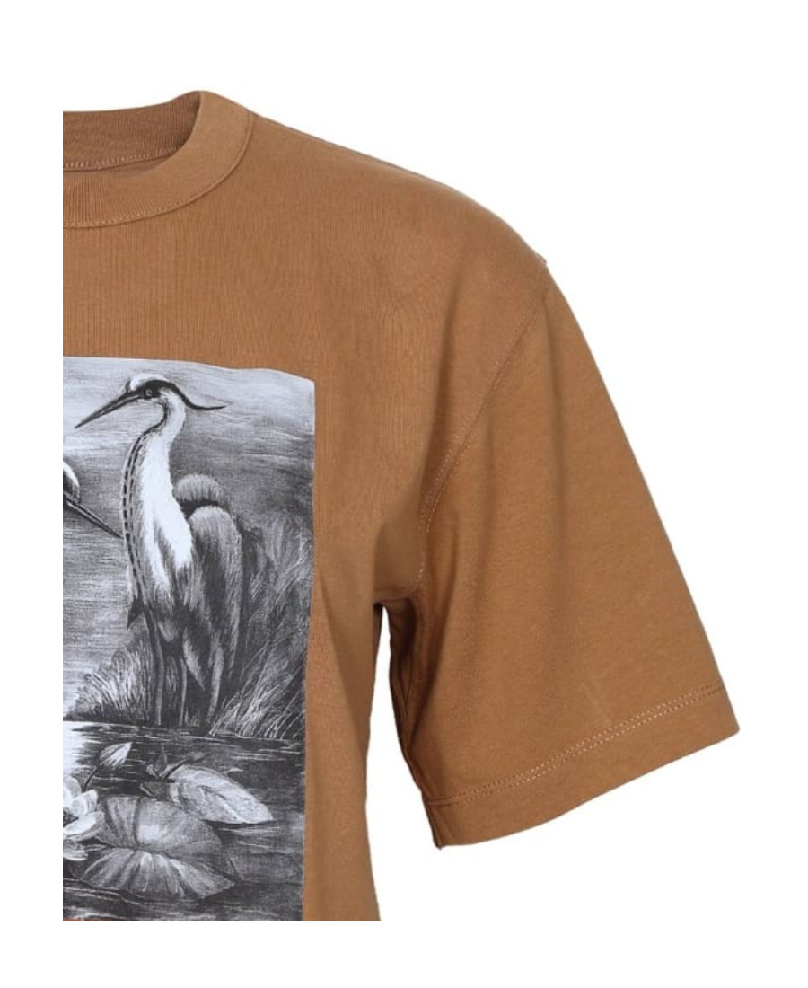 Heron Preston T-shirt With Round Neck And Short Sleeves In Brown