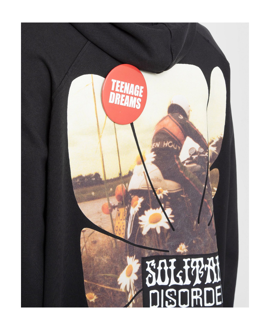 Raf Simons Teenage Dreams Zipped Hoodie In Black