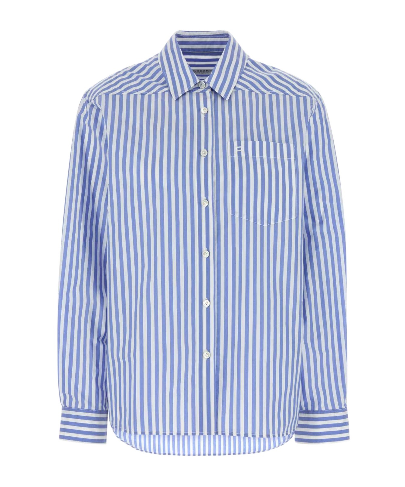 Shop Philosophy Di Lorenzo Serafini Striped Shirt In Blue