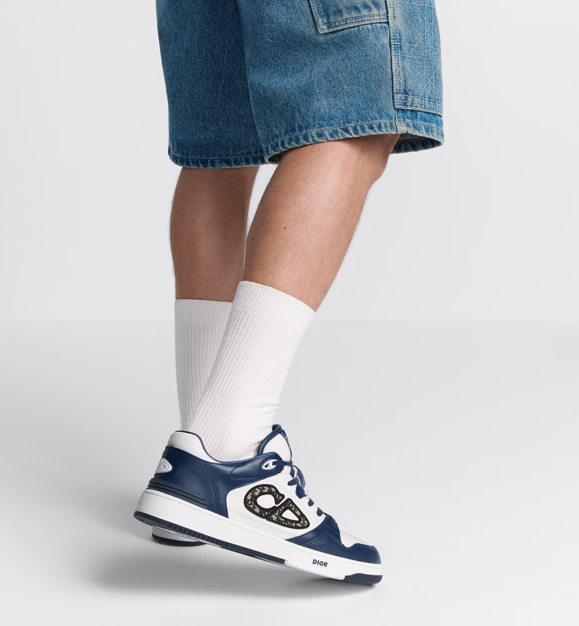 Dior Man B57 Man Blue Sneakers In White