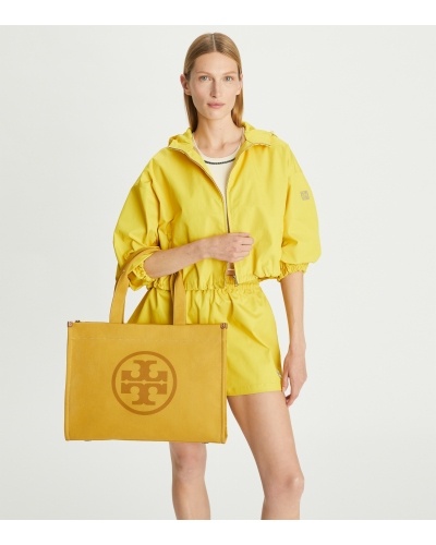 Tory Burch Logo-motif Tote In Brown