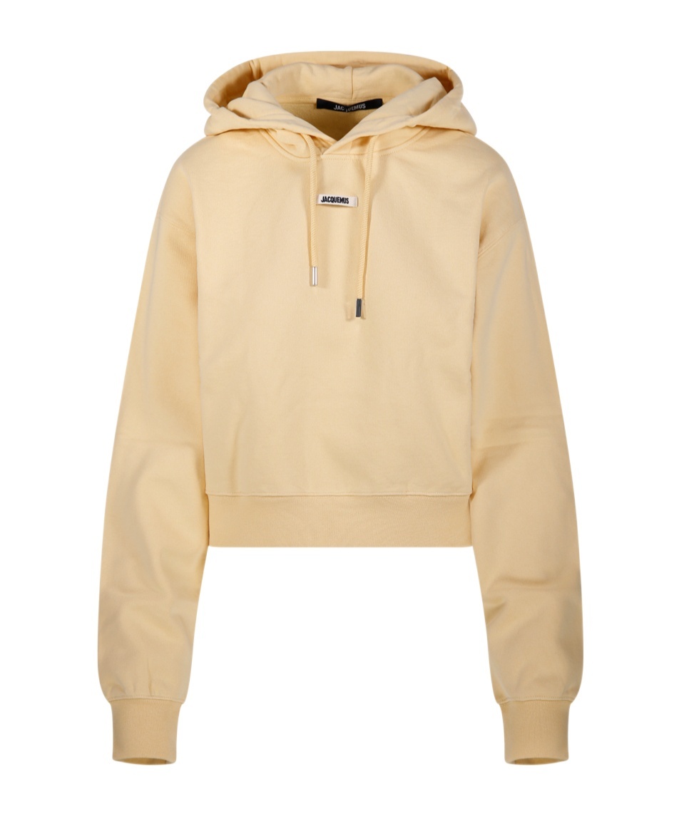 Jacquemus Light Gros Grain Hooded Sweatshirt In Yellow