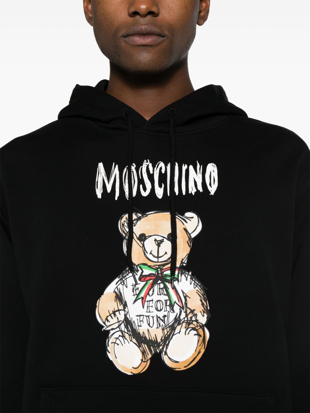 Moschino "drawn Teddy Bear" Sweatshirt In Black