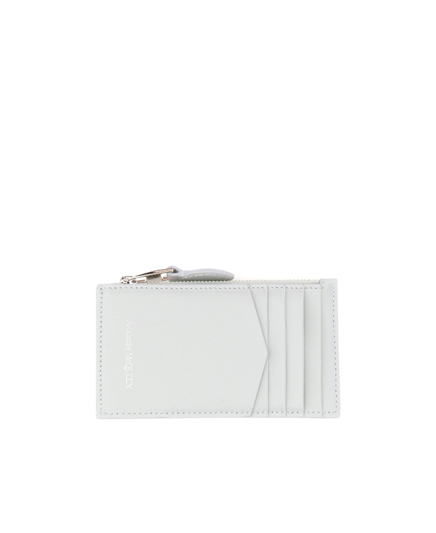 Alexander Mcqueen Skull-appliqué Leather Wallet In White