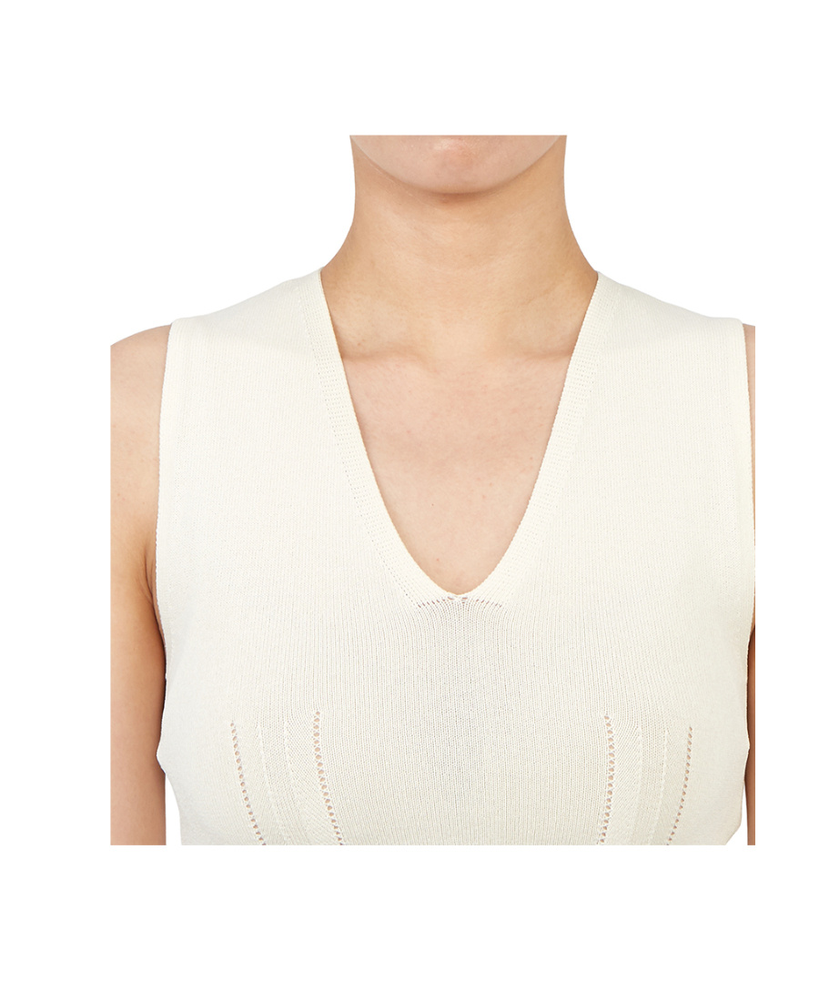 Max Mara Knitted Vest In Nude