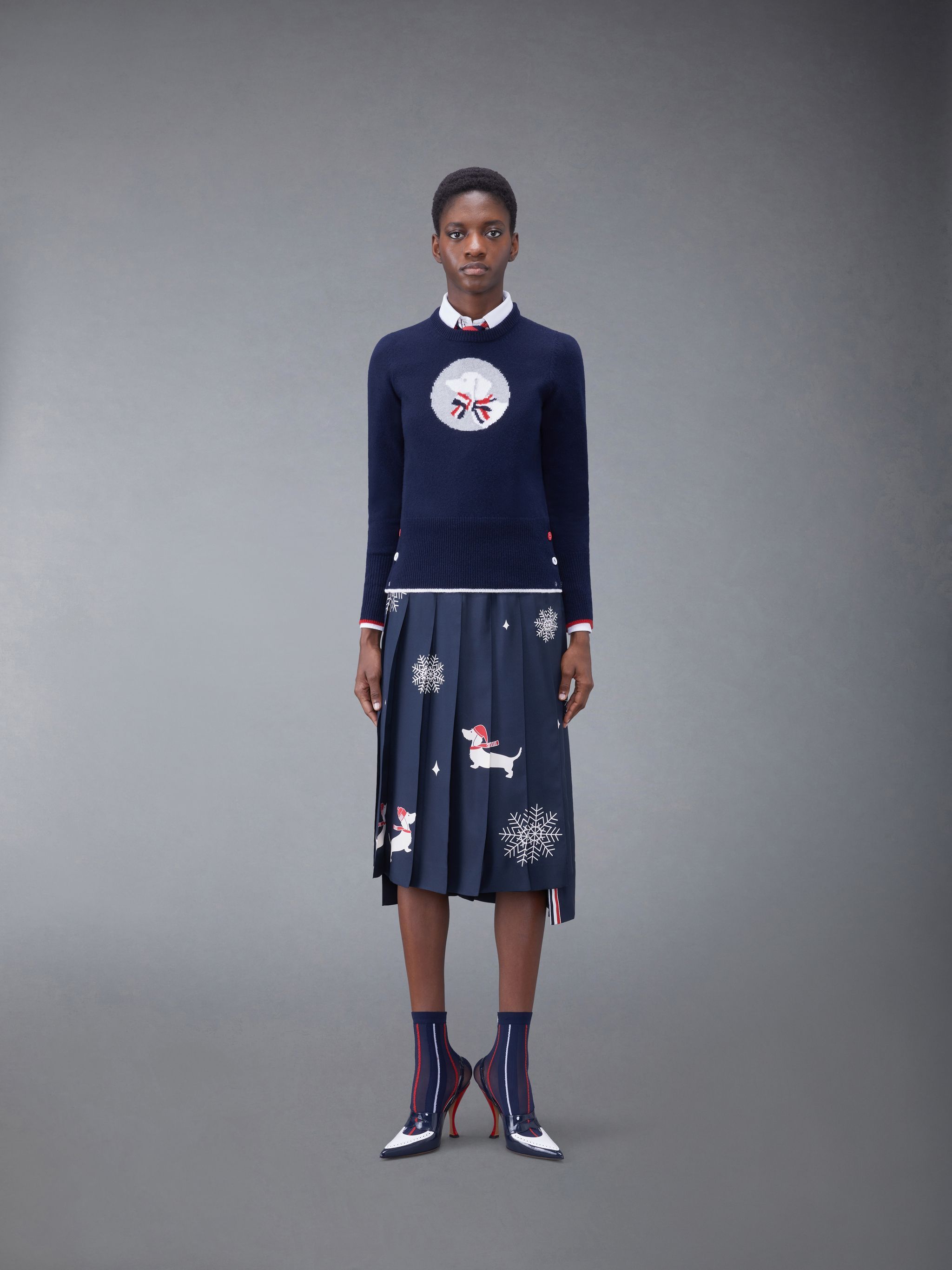Thom Browne Wool Classic Hector Pullover In Blue