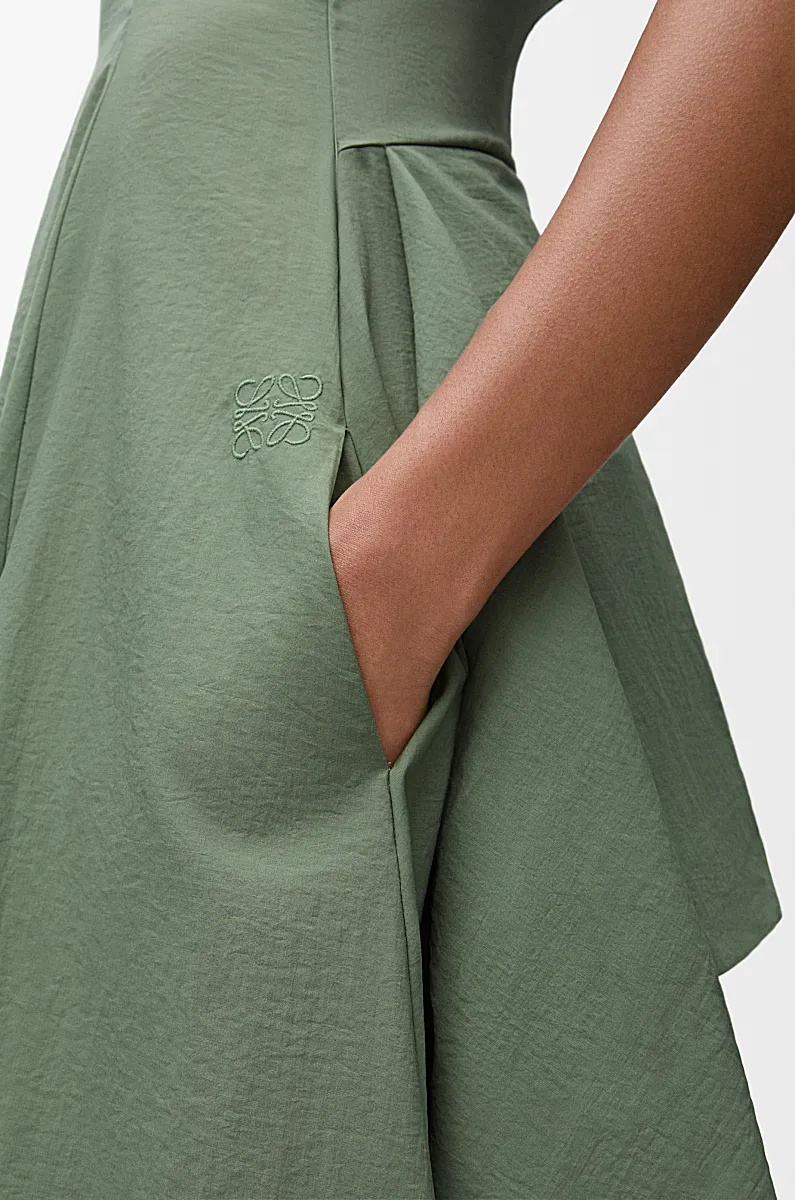 Loewe Draped Tie-waist Midi Dress