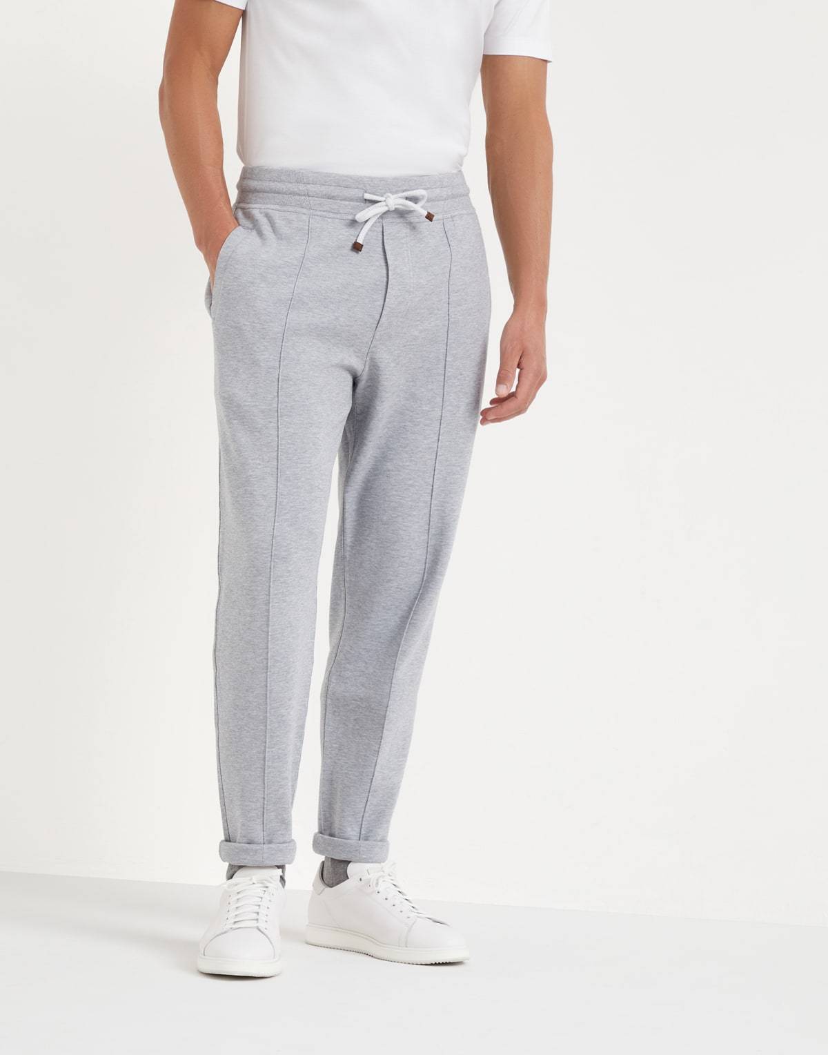 Brunello Cucinelli Tapered Leg Trousers In White
