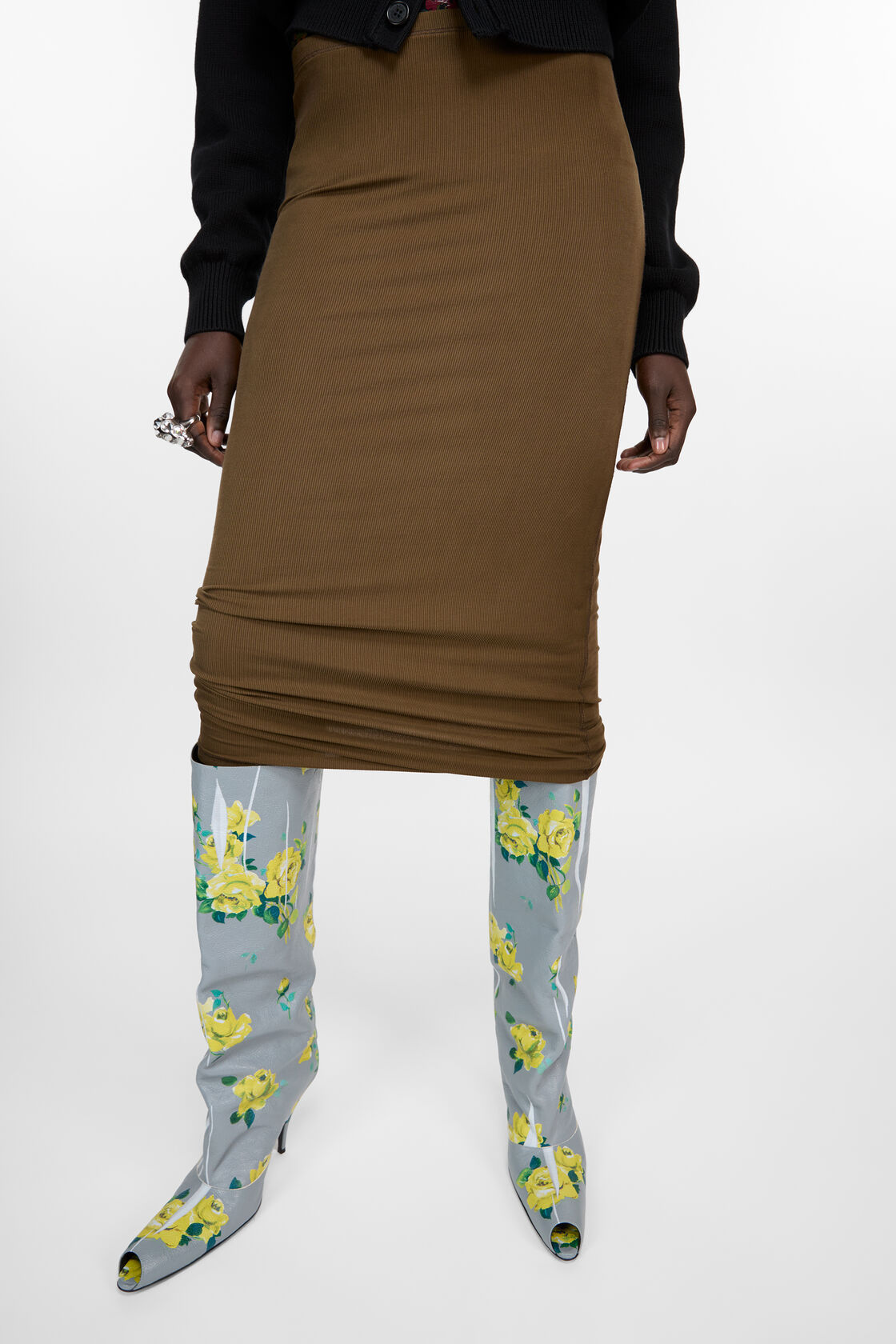 Acne Studios Elastic Waist Skirt In Green