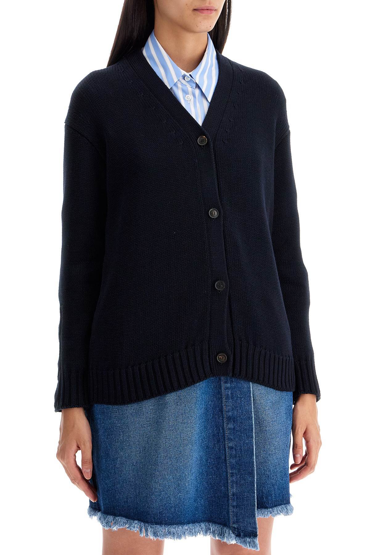 Max Mara Long-sleeved Cardigan In Black
