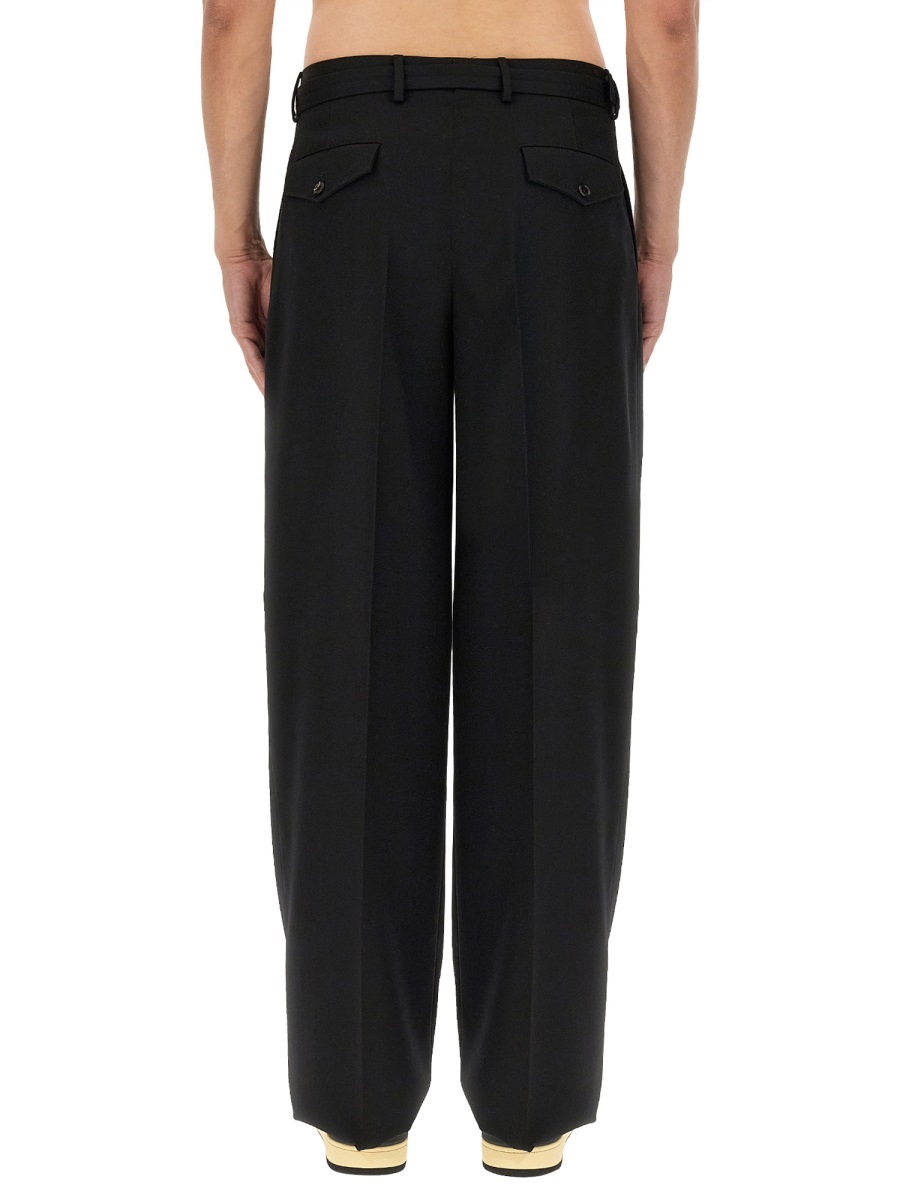 Lanvin Men Wide Leg Pants In Black