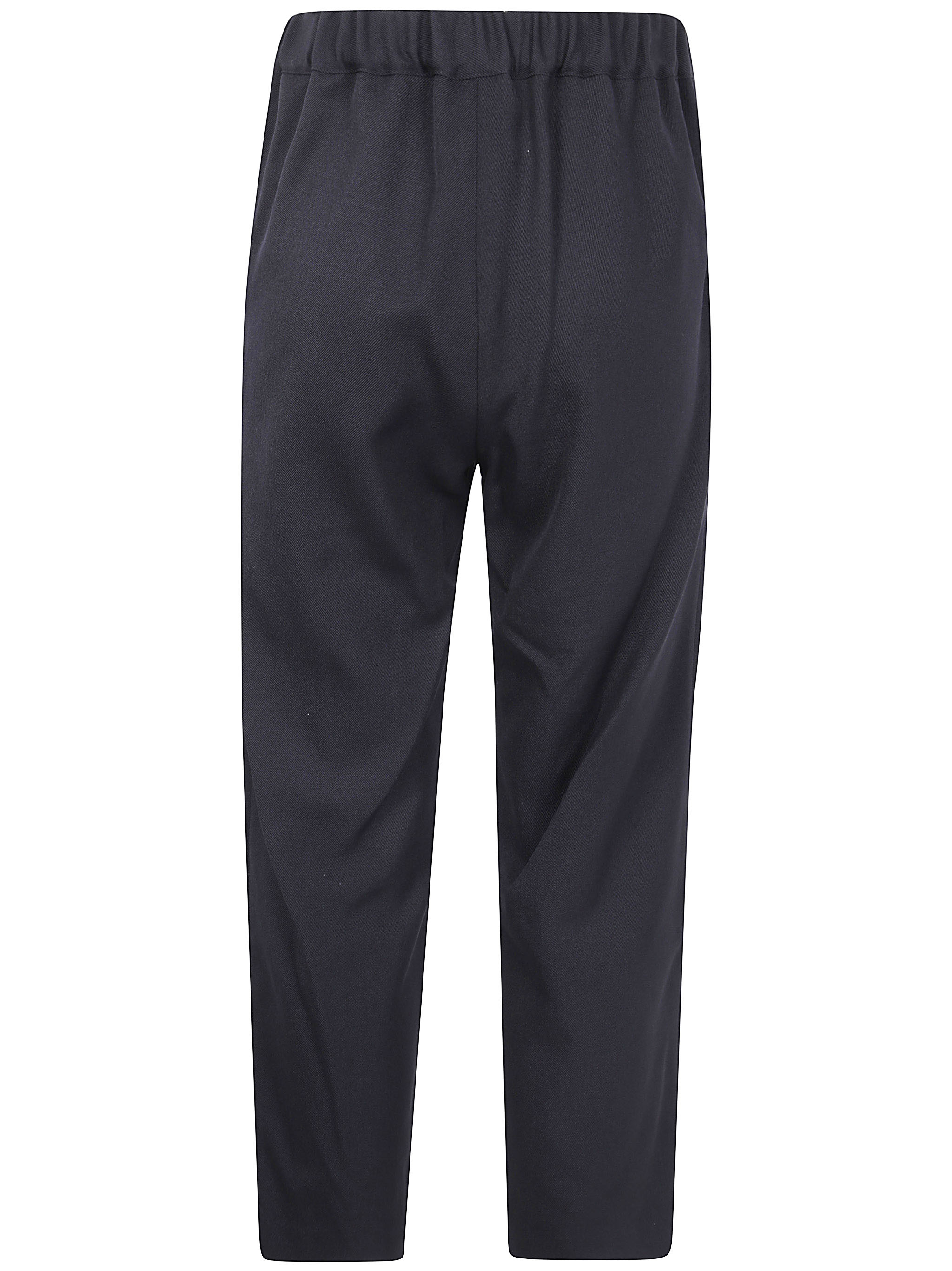 Comme Des Garçons Elastic-waist Wool Trousers In Blue