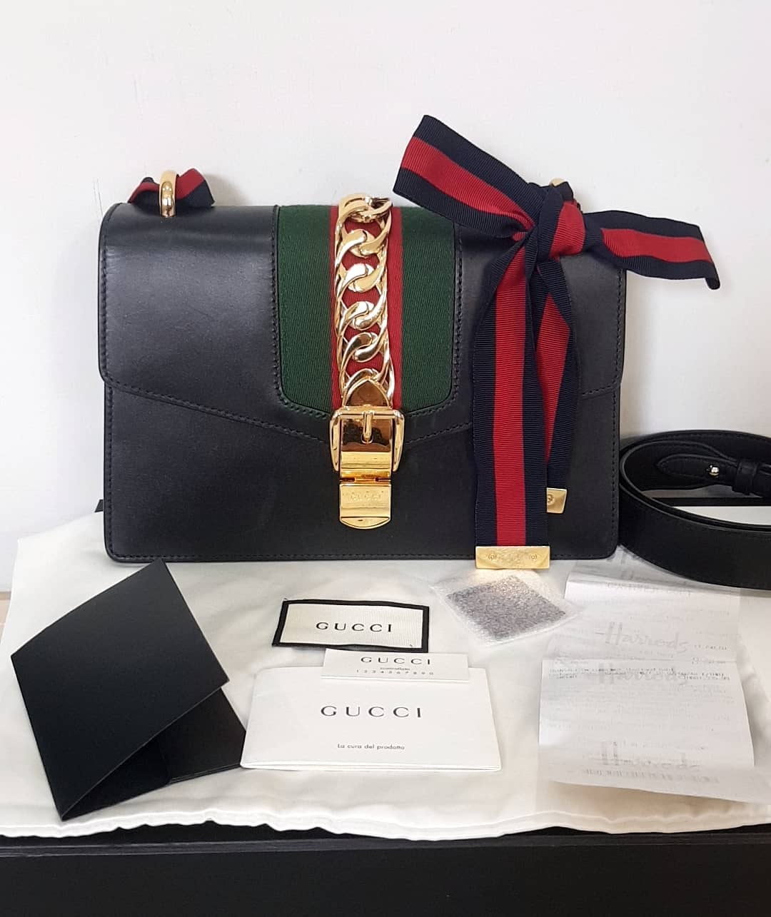 Gucci Sylvie Series Small Shoulder Backpack In Black