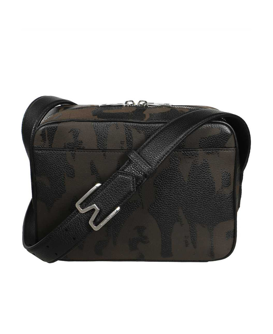 Alexander Mcqueen Mozart Leather Crossbody Bag In Black
