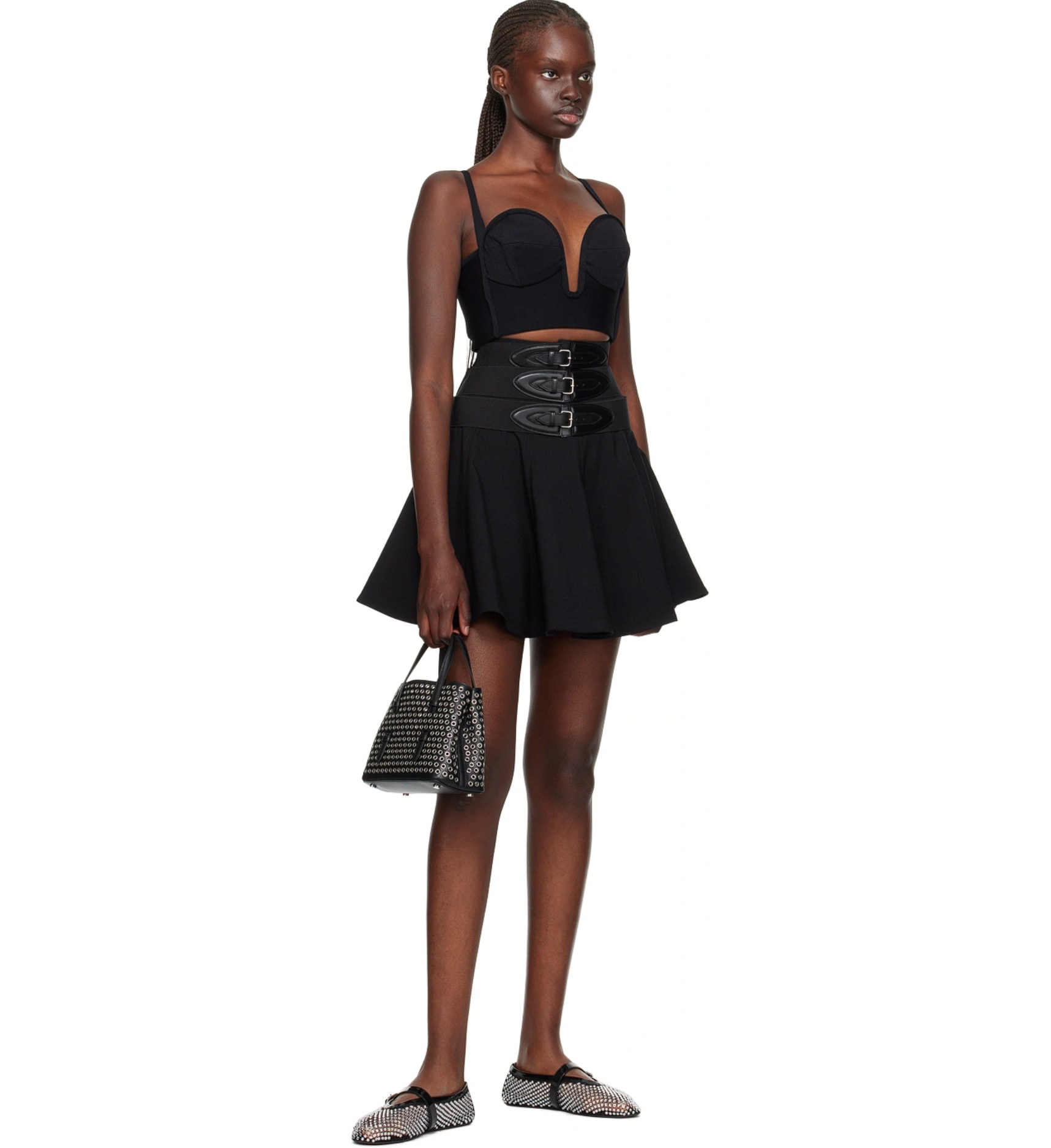 Alaïa Mina 20 Logo Shoulder Bag In Black