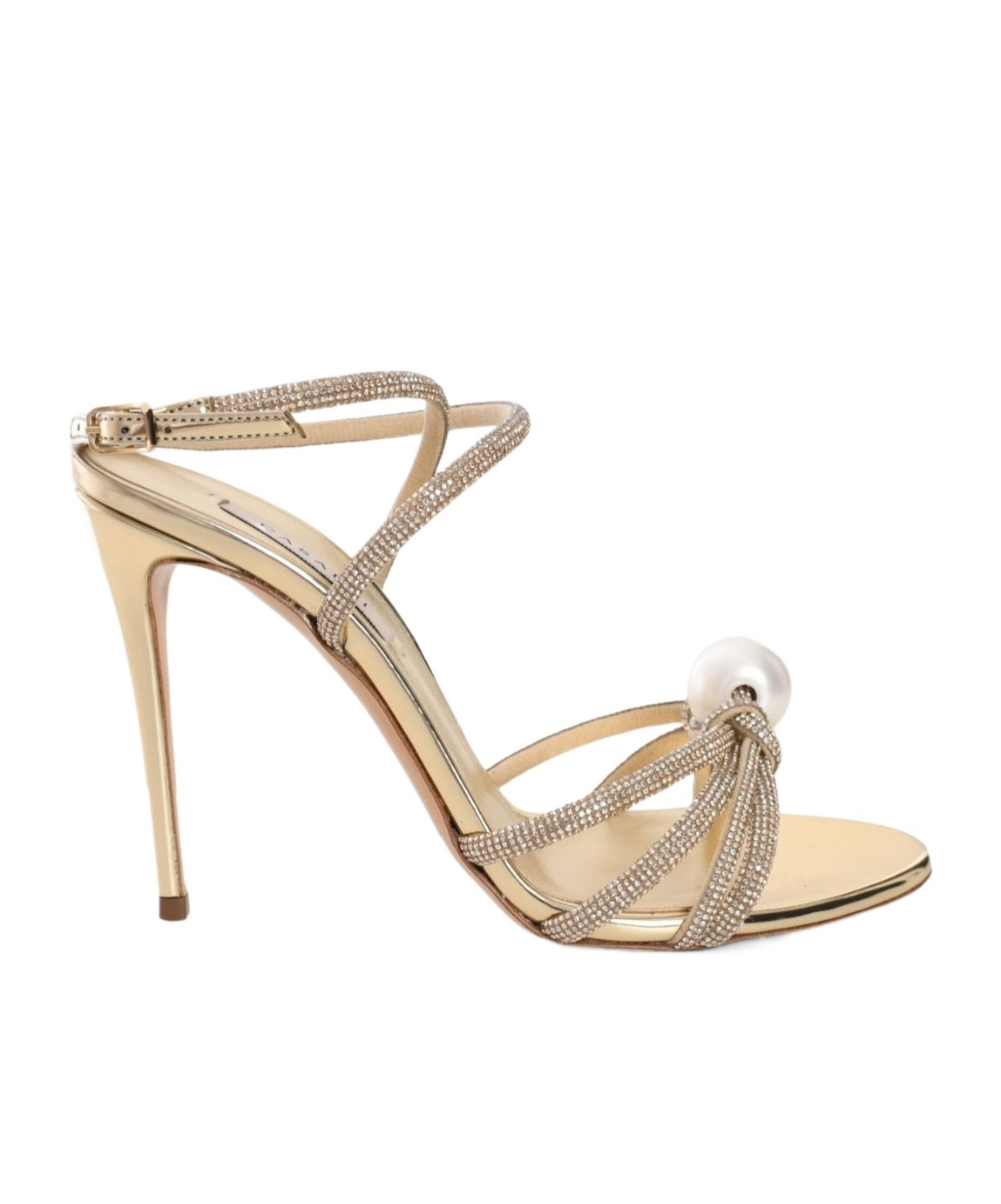 Casadei 100mm Julia Labuan Sandals In Gold