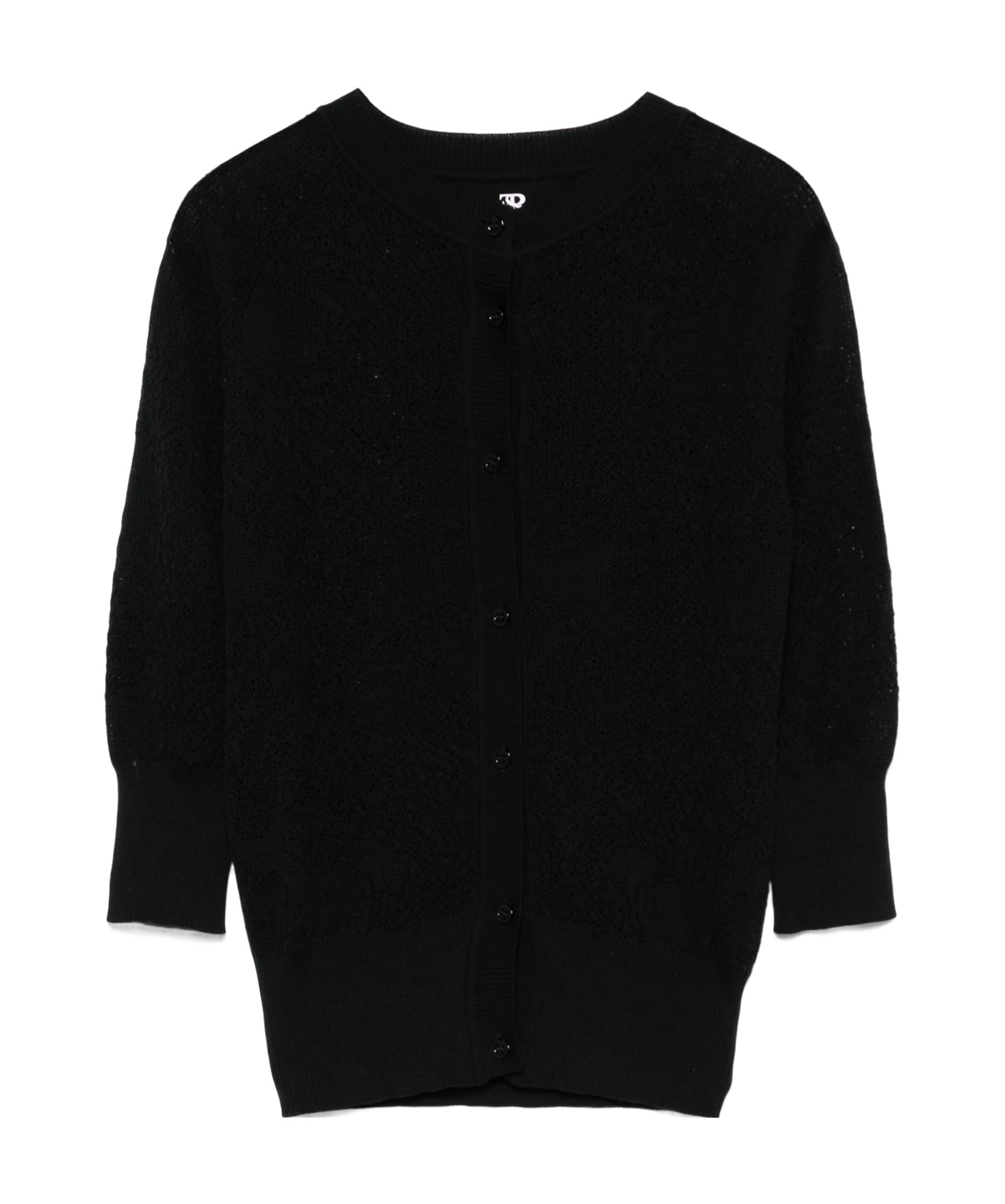 Ermanno Scervino Pointelle-knit Cardigan In Black