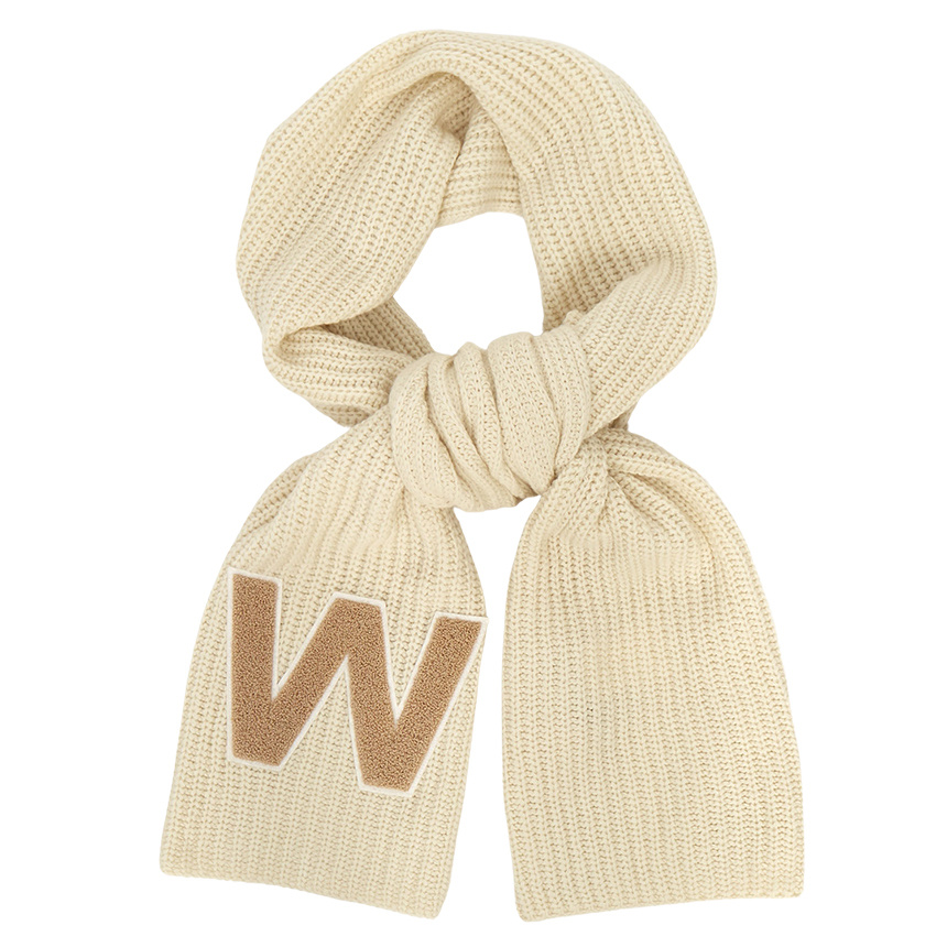 Weekend Max Mara Logo Knitted Scarf In Nude