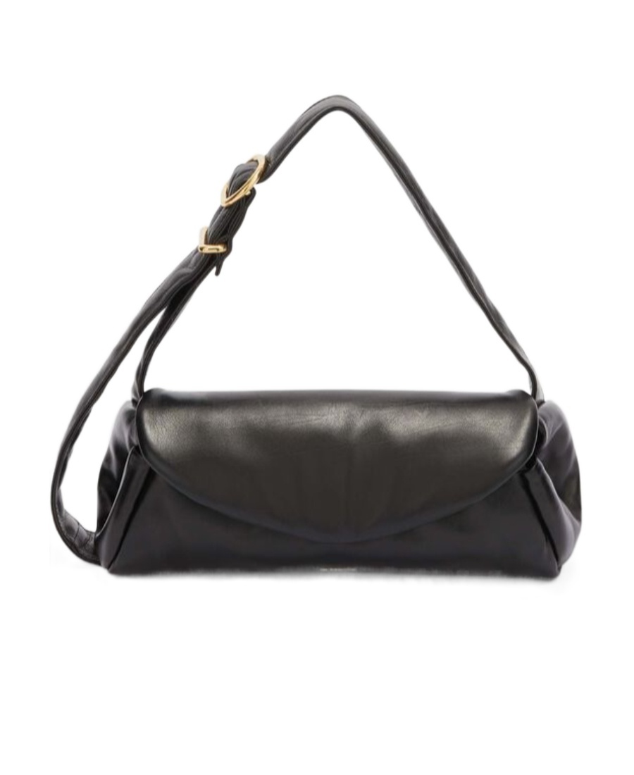 Jil Sander Small Cannolo Padded Shoulder Bag In Black