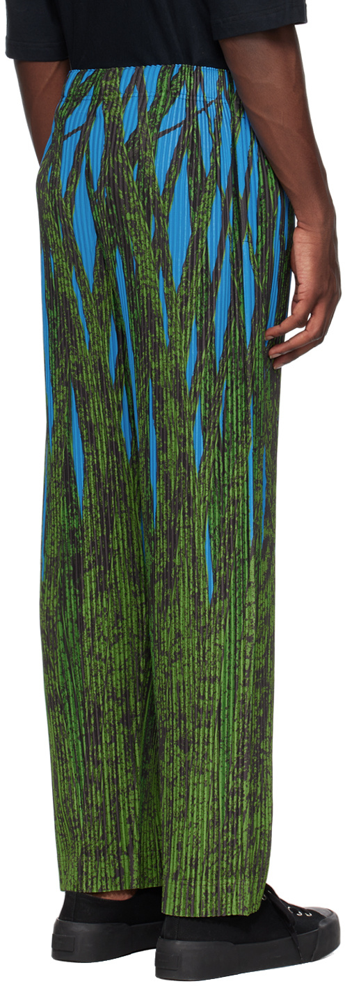 ISSEY MIYAKE ABSTRACT-PRINT PLISSÉ TROUSERS
