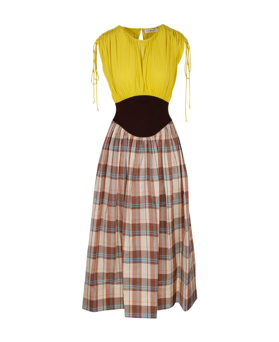 Tory Burch Panelled Silk-chiffon Midi Dress In Multicolor