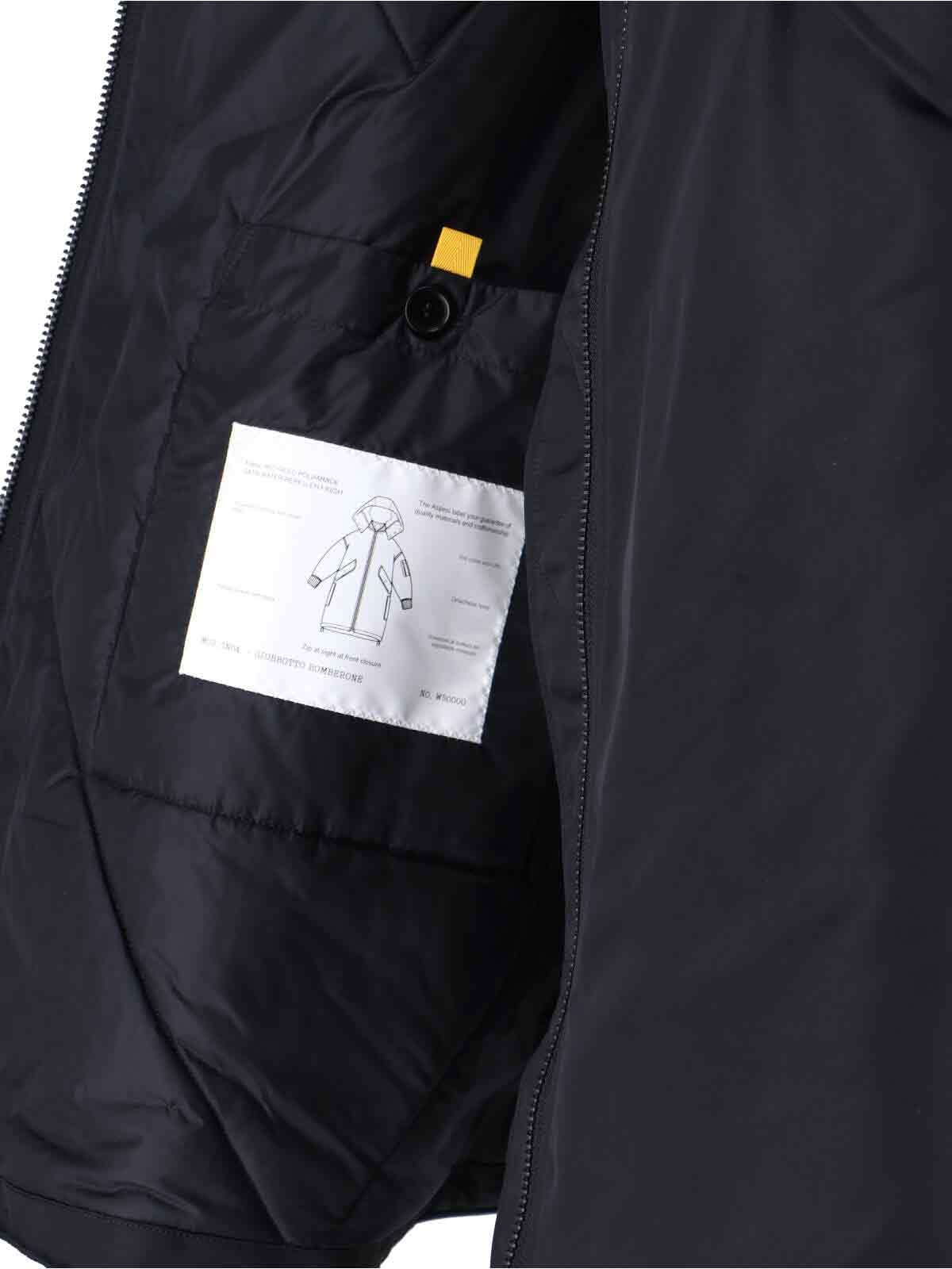 Aspesi Hooded Jacket With Arm Pocket And Drawstring In Black