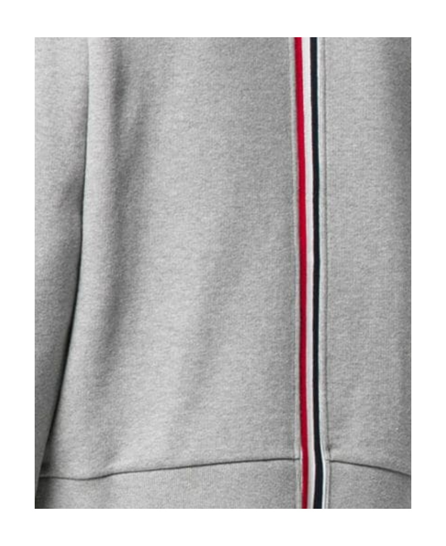 Thom Browne Center-back Stripe Jersey Pullover In Gray