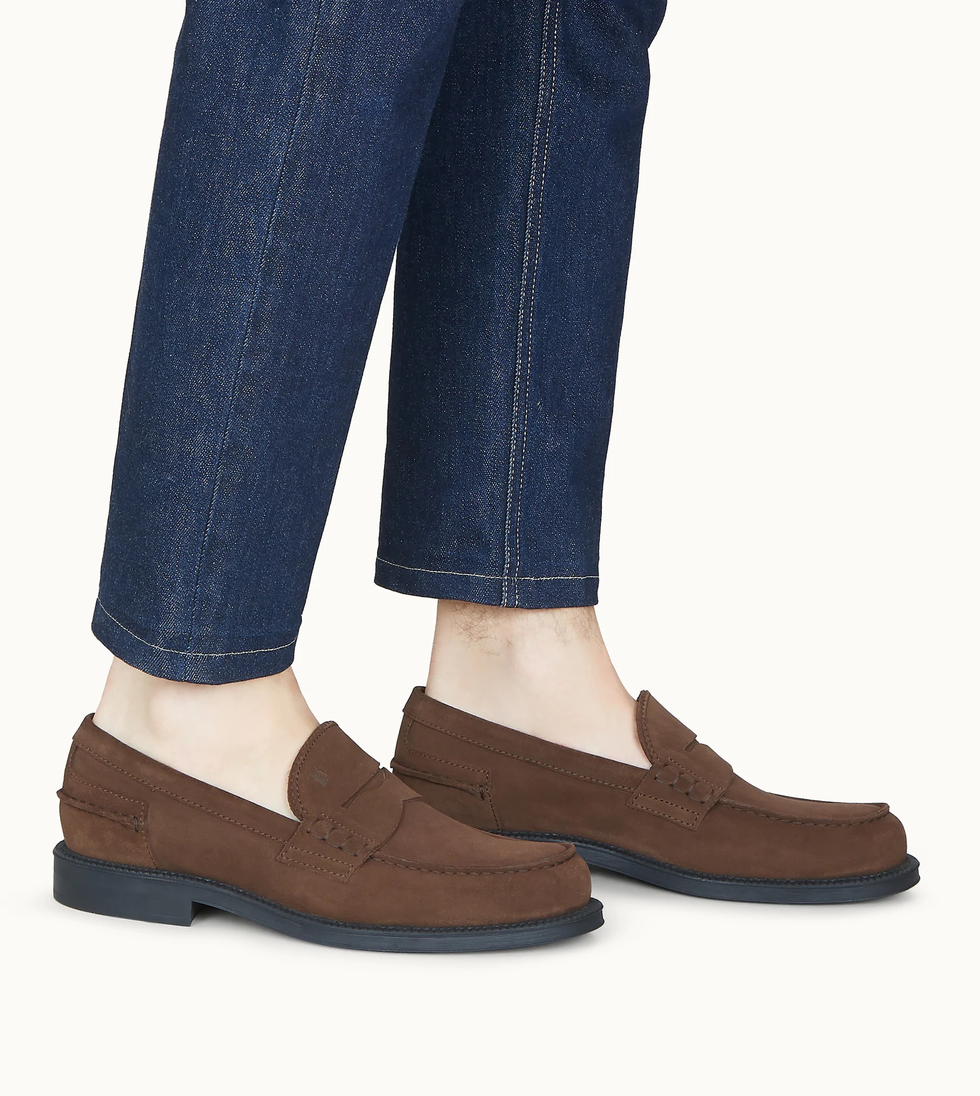 Tod's Suede Penny Loafers In Red