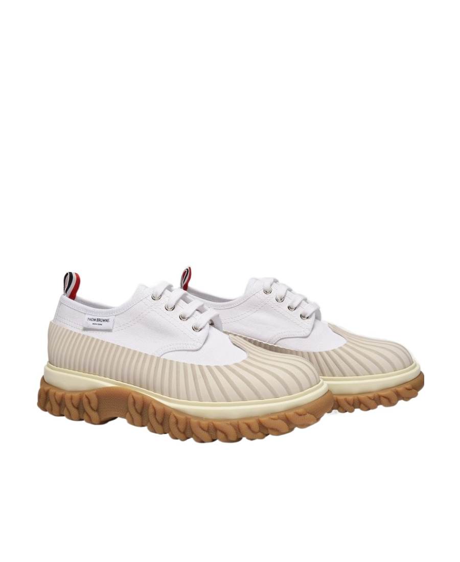 Thom Browne Molded-sole Lace-up Duck Shoes In Nude