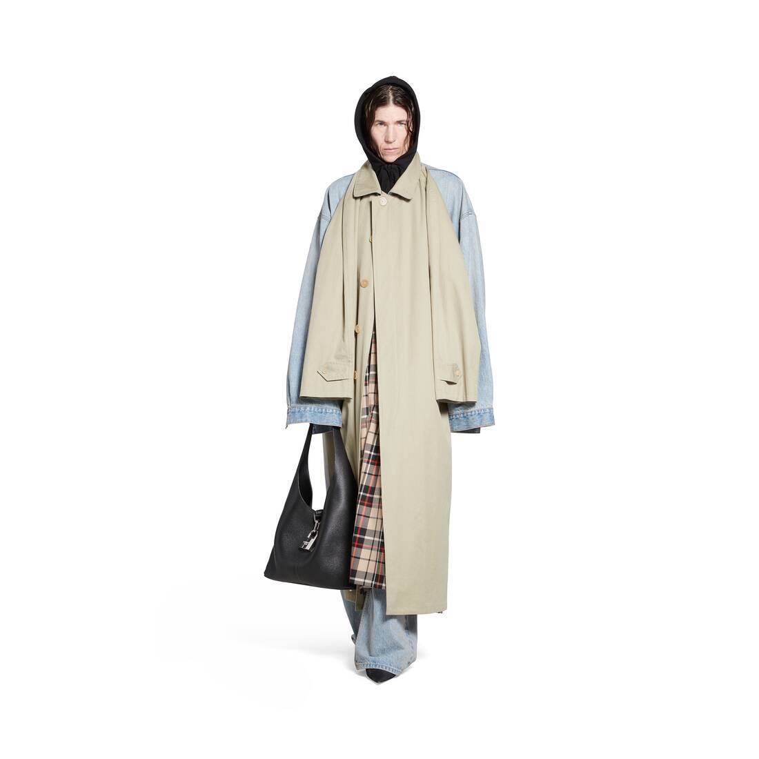 Balenciaga Spliced Design Coat In Nude