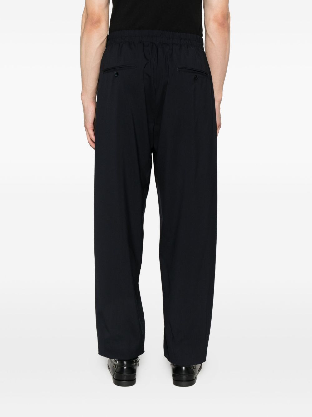 Giorgio Armani Straight Trousers With Pleats And Pockets In Black