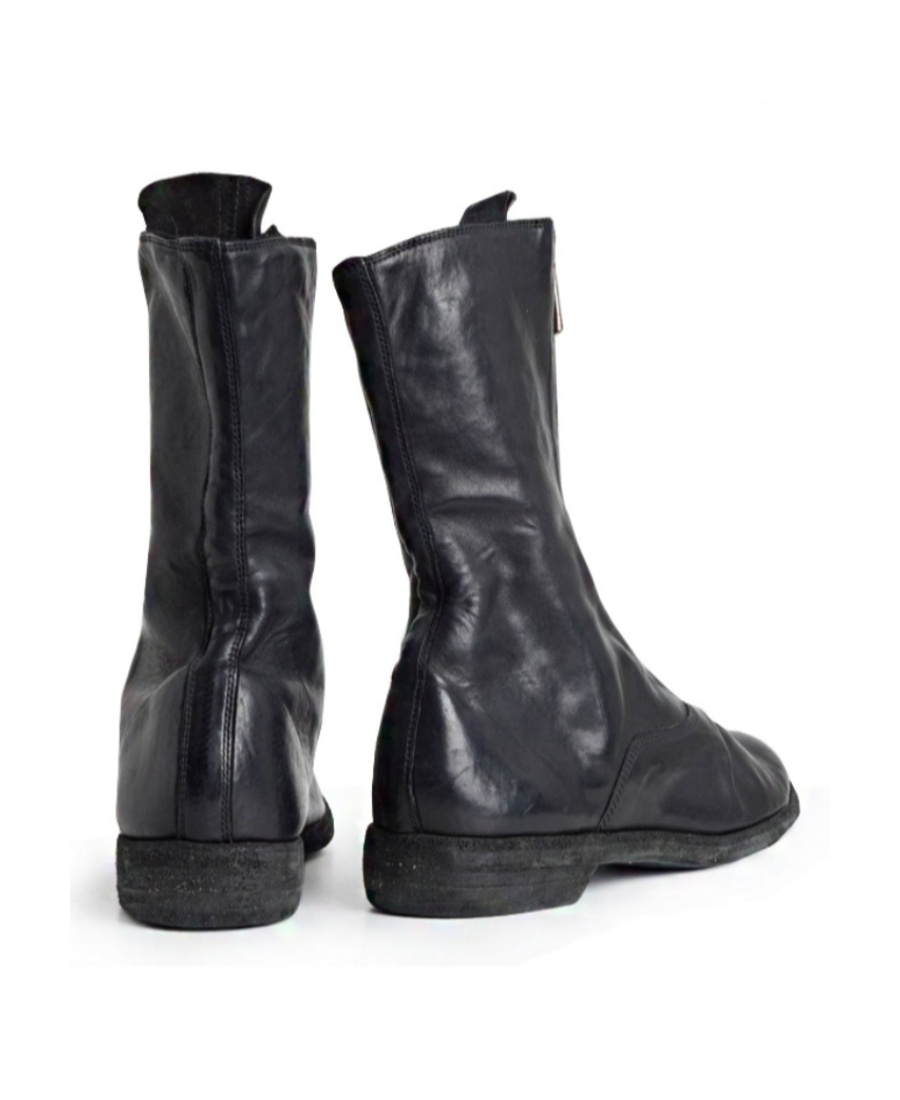 Guidi Front Zip Boots In Black