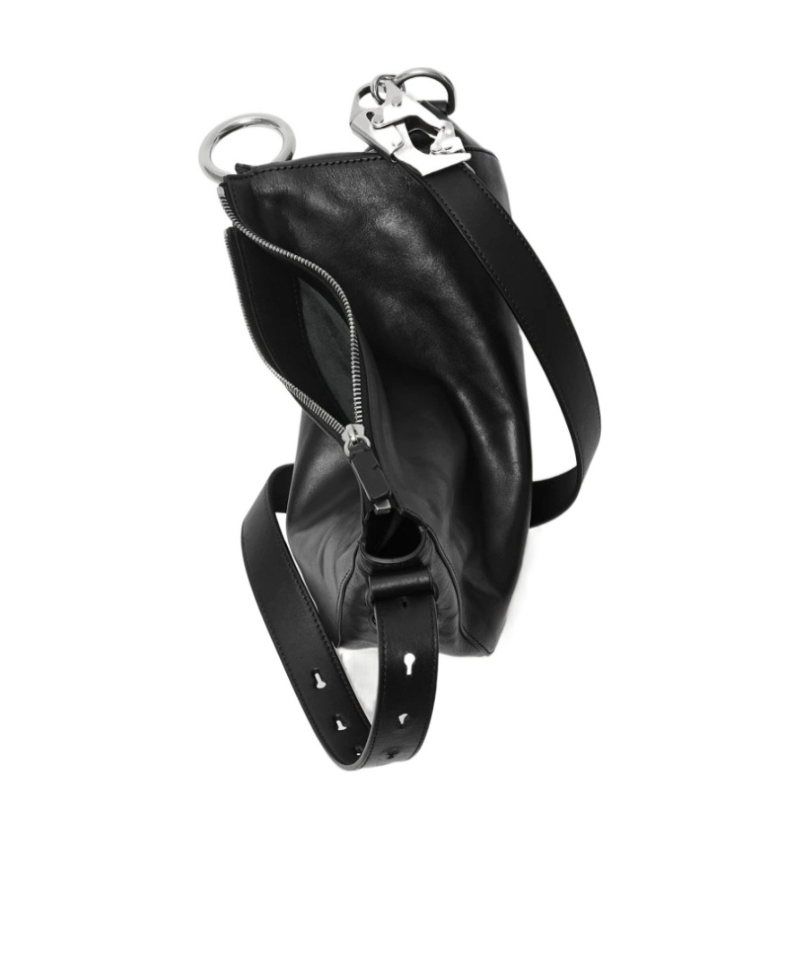 Burberry Black Leather Knight Small Shoulder Bag In Black