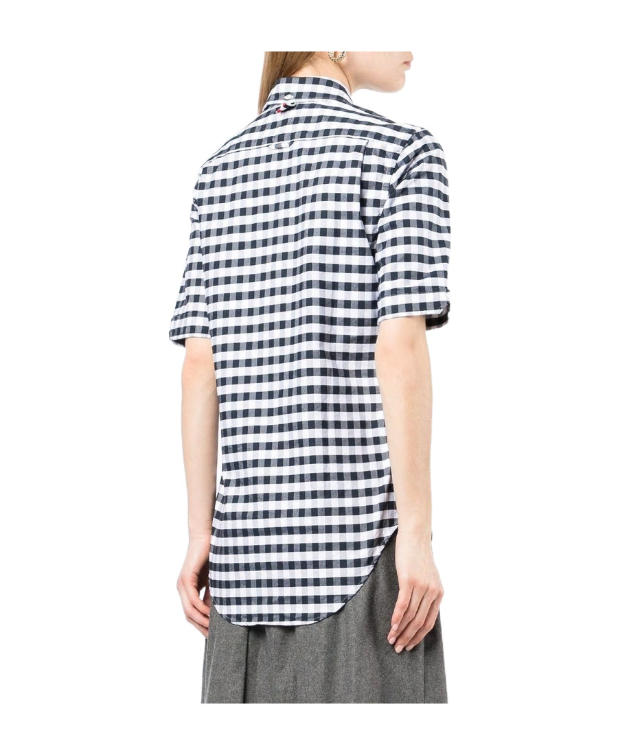 THOM BROWNE GINGHAM CHECK PATTERN SHIRT