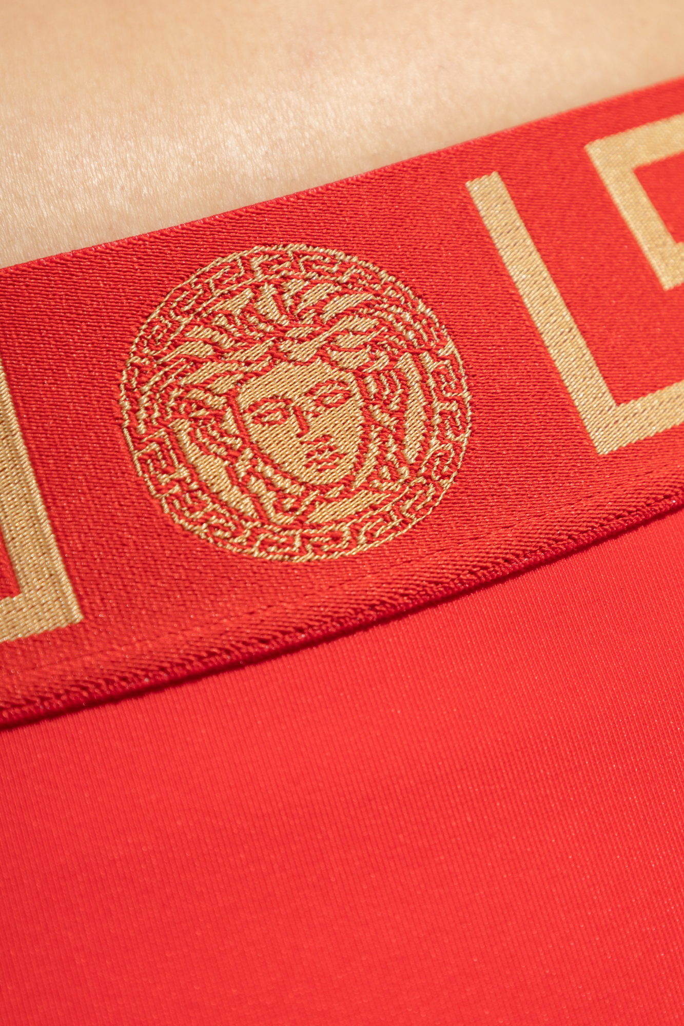 Versace Greca-detail Bikini Bottoms In Red